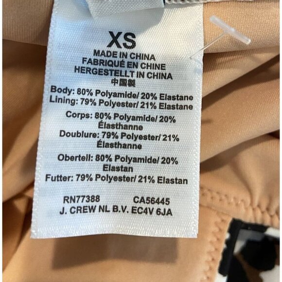 J.Crew Bathing Suit Swim One Piece Plunge Neckline Brown Black Animal Print XS - Picture 5 of 6